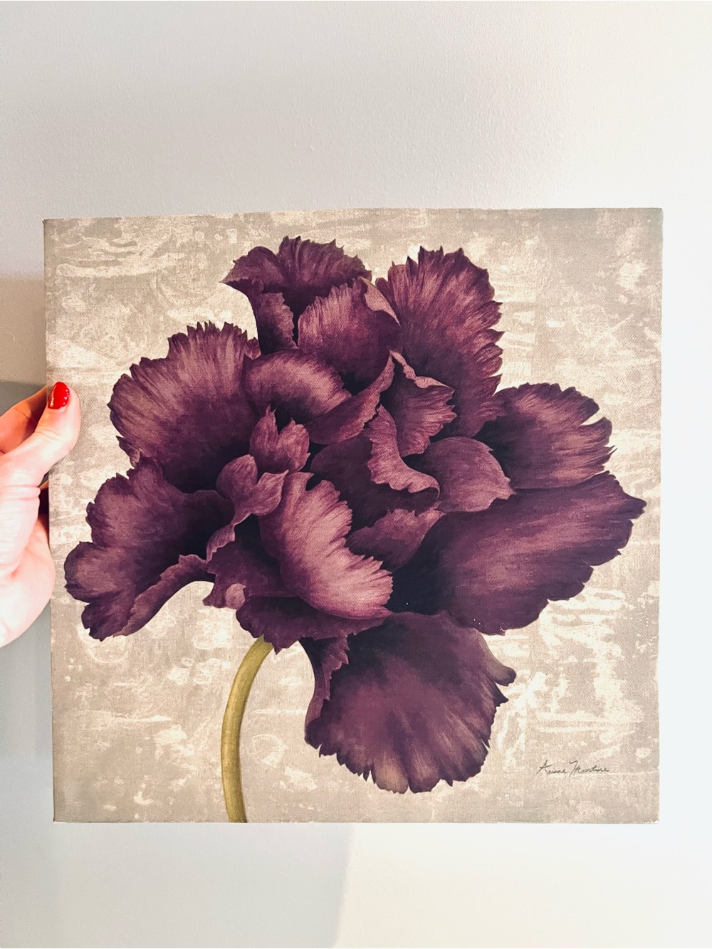 Purple Floral Wall Art Canvas - Decorative Bloom Print - Picture 3 of 9
